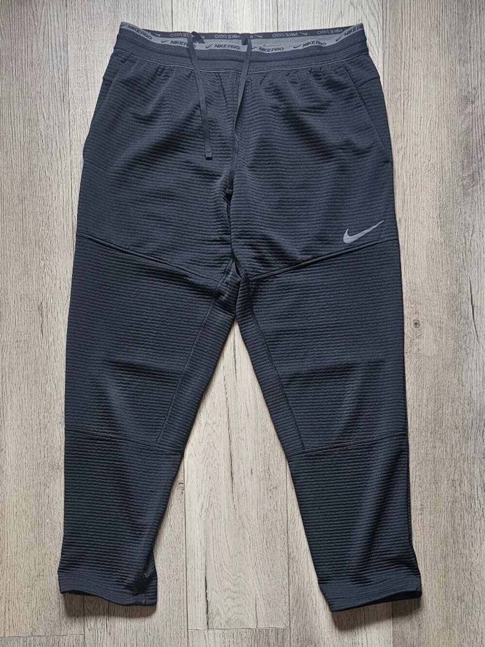 Nike Pro Dri-FIT Black Textured Fleece Training Pants Men´s Large